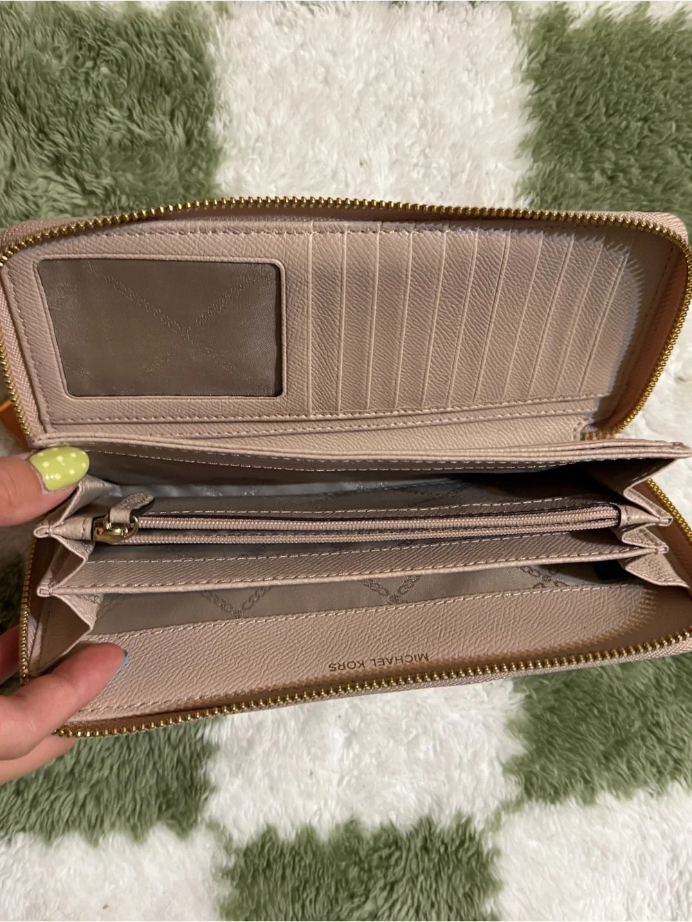 Michael Kors Blush Pink Saffiano Leather Zip Wallet